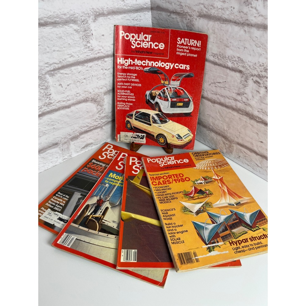 Vintage Popular Science Magazine Lot 1980-1983 Cars Computers Aviation 5 Issues